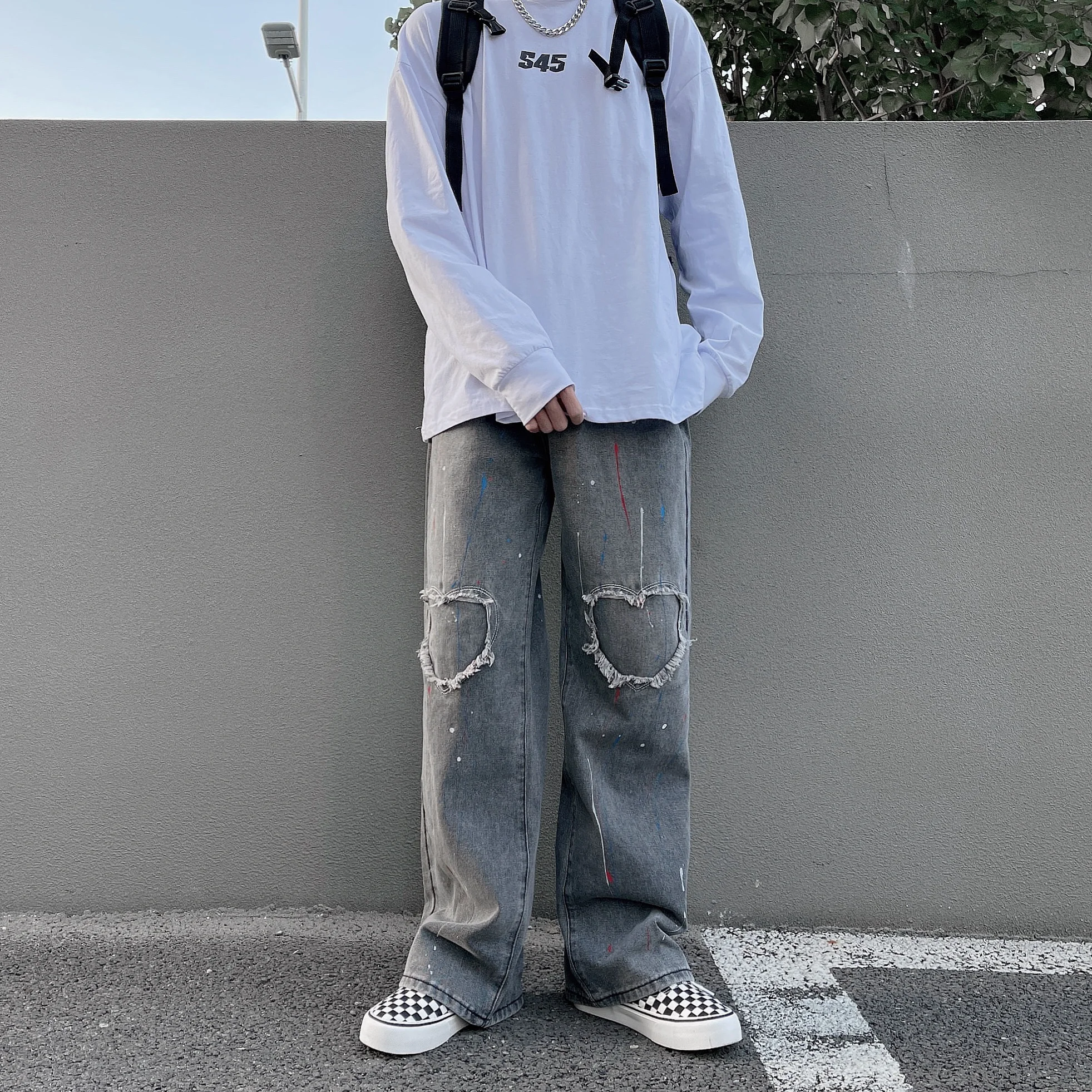 Grey Jeans Men High Quality Denim Pants 2023 Spring Autumn Fashion Classical Loose Jeans