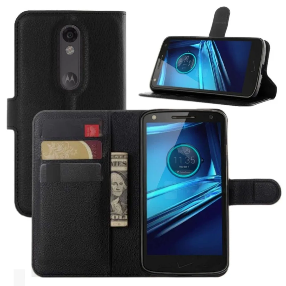 Чехол с визитницей для Motorola Moto X Force (черный) |