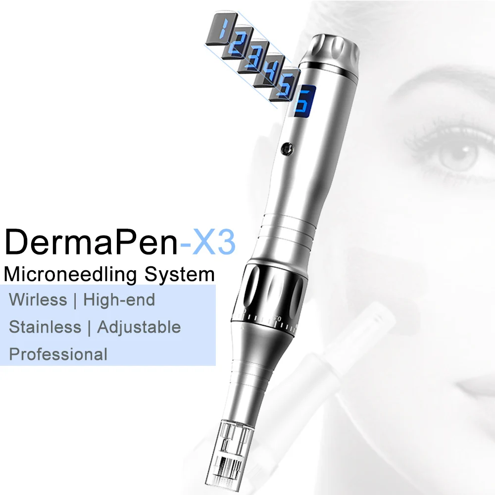 

Wireless Microneedling Pen Dermapen Adjustable Micro Needling Professional Dermapen Skin Care Tool Kit for Face and Body Tattoo