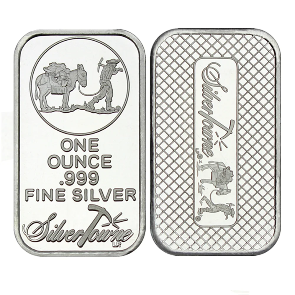 

1 oz SilverTowne Silver Bar American Prospector Value Fine Silver Bullion Bar US Union Metal Coin Collectible