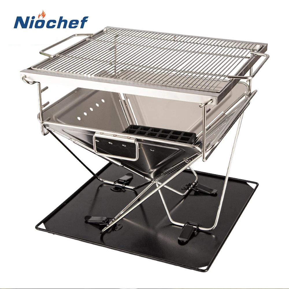 

Stainless Steel Foldable BBQ Grill Portable Camping Furnace Charcoal Barbecue Stove Outdoor Picnic Barbeque Oven Cooking Tools