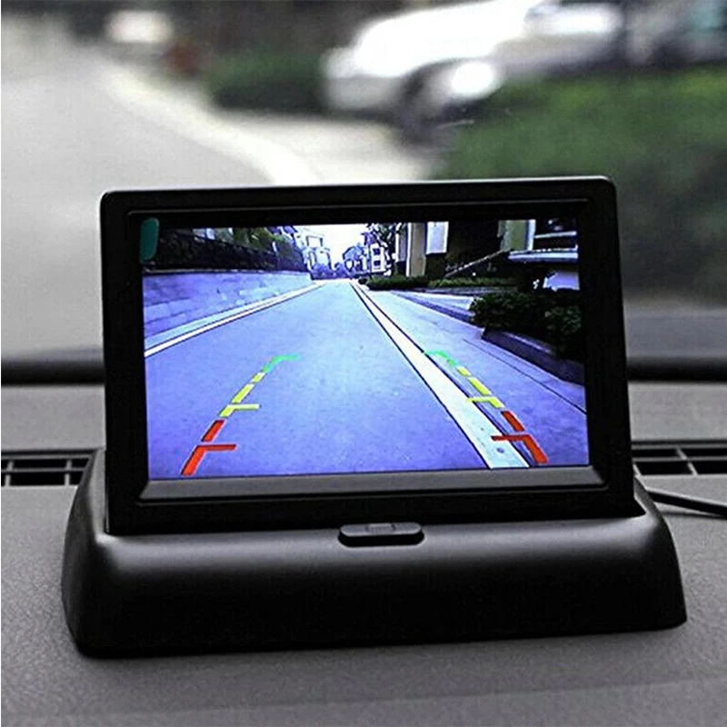 4.3" 5" TFT LCD Car Color Display Monitor Rear View Camera Wide Degree Waterproof Night Vision Reversing Backup 2In1 Parking Rev |