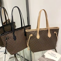 classic print wholesale ladies tote bags 2022 women fashion simple western trendy shopping handbags