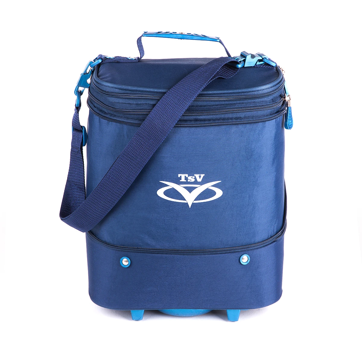 Ручная кладь Sumka Pobeda СП87 синий трансформер тканевый чемодан на колесах 36х30х27 см