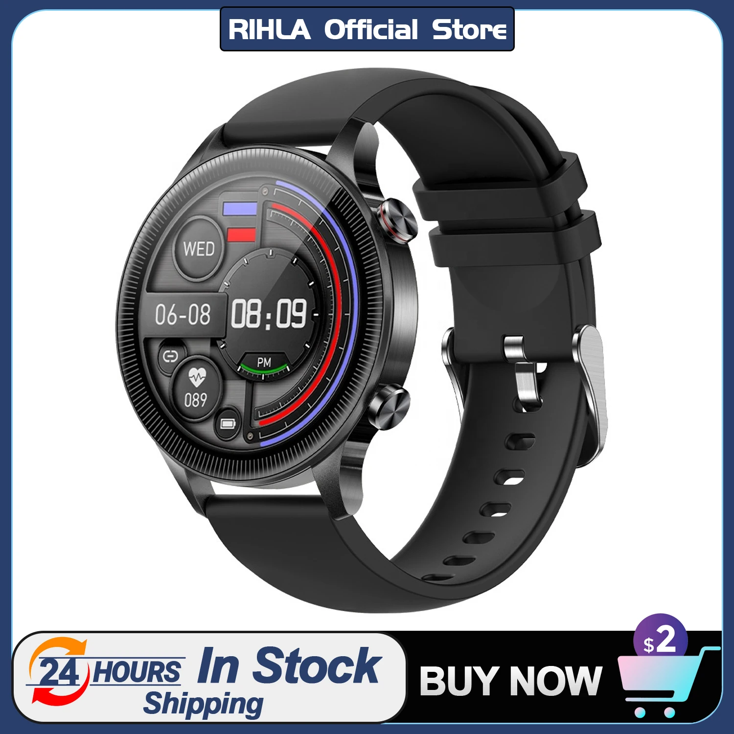 

Смарт-часы RIHLA для мужчин и женщин, 1,32 дюйма, 360*360, Bluetooth, 2022