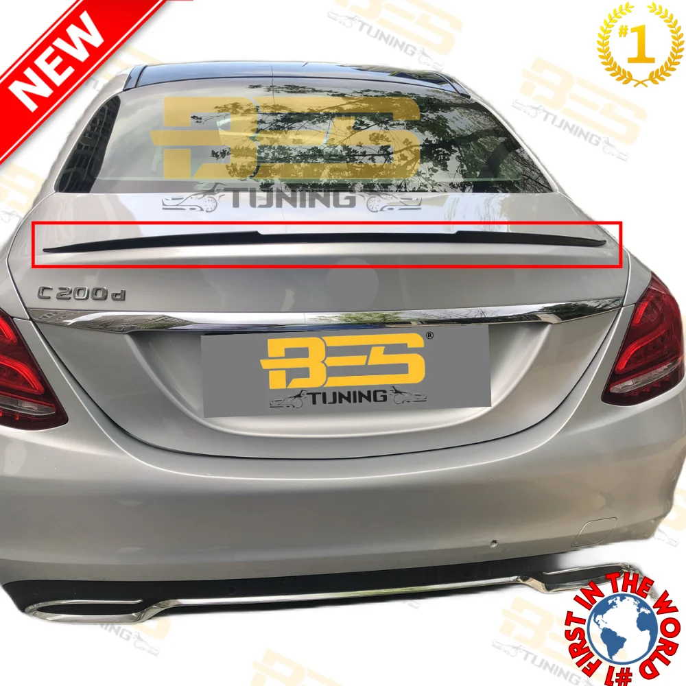 

Новинка спойлер в стиле летучей мыши для заднего багажника Mercedes Benz C200d автомобильные аксессуары пластиковые глянцевые черные крылья внешни...