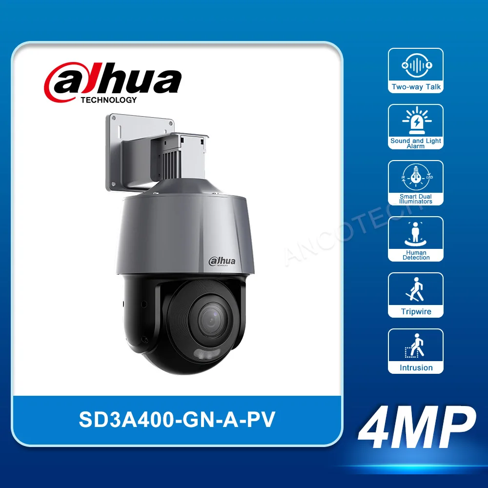 

Dahua SD3A400-GN-A-PV 4MP полноцветная сетевая камера PT H.265 Обнаружение движения двухстороннее аудио камера безопасности IP66