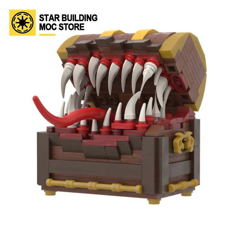 

MOC Ideas Mimic Chest Box Game Figures Diabloed Final Fantasyed Treasure Chest Monster Dragon Quested Building Blocks Toys