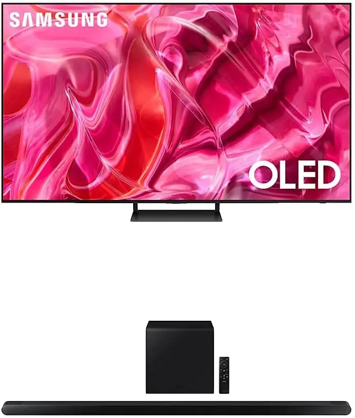 Новый 77 дюймовый класс OLED 4K S90C Series Quantum HDR трекинг объекта Sound Lite (модель QN77S90C 2023) w HC