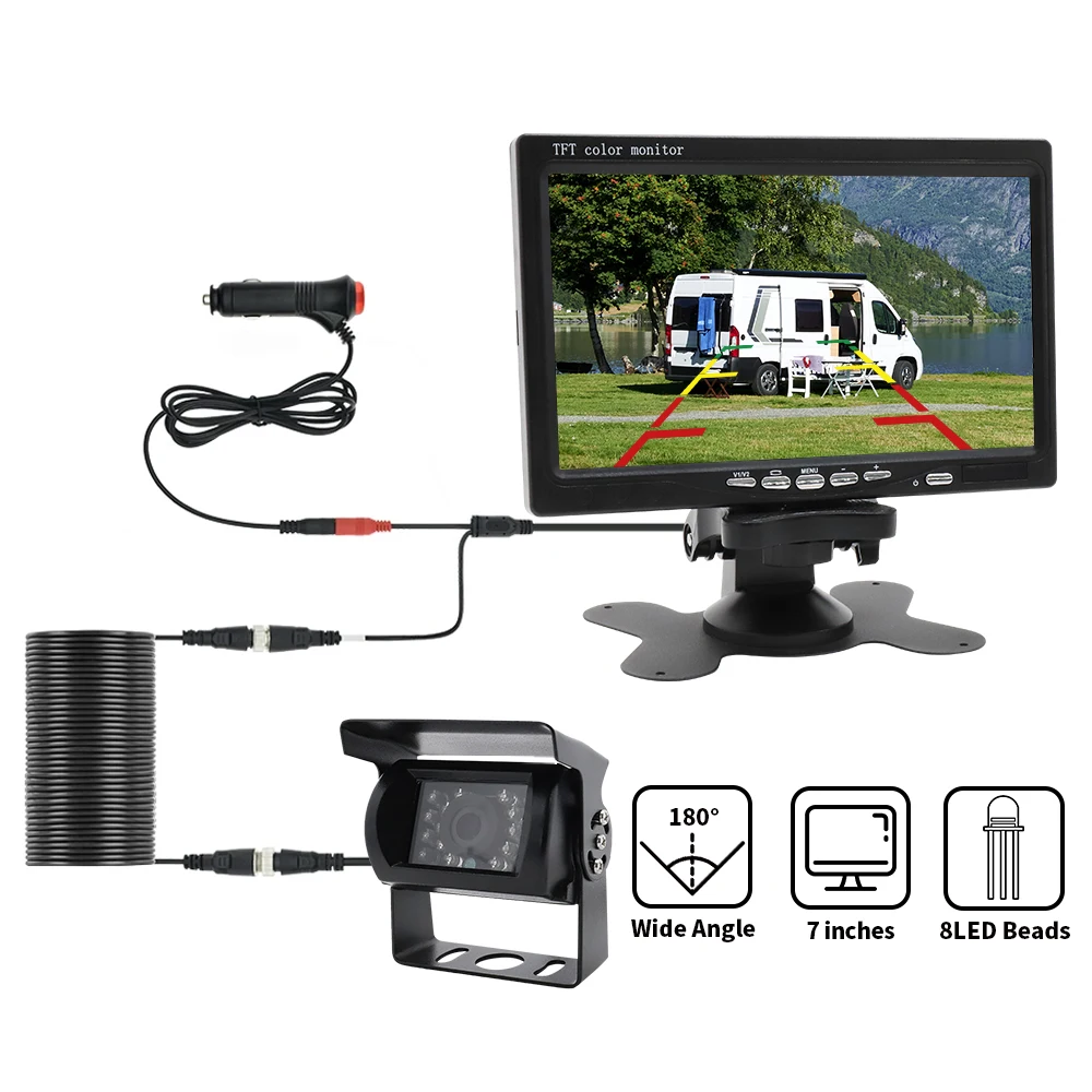 Камера заднего вида для парковки автомобиля с монитором грузовиков и