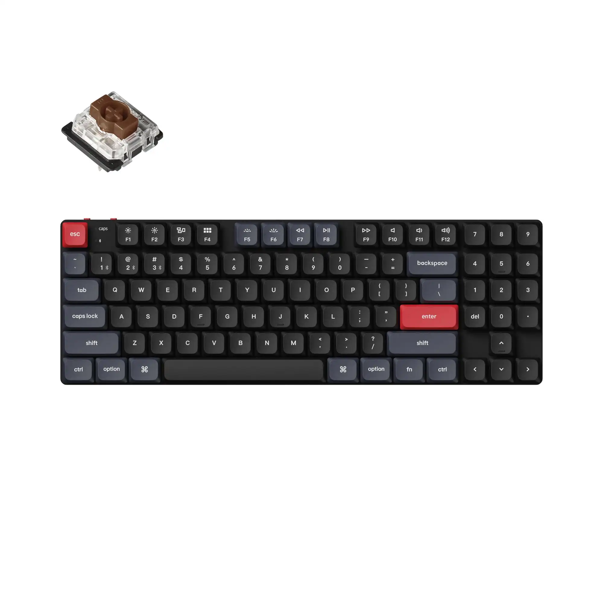 Клавиатура Механическая Keychron K13 Pro A, программируемая Низкопрофильная клавиатура с нумератором QMK 80%, белая подсветка