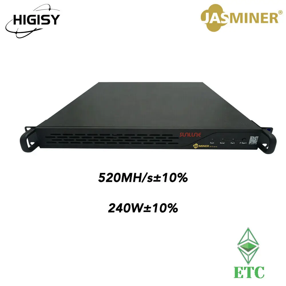 

Jasminer X4-1U Miner 520mh/s 240w, низкая мощность 99%, новая гарантия 180 дней
