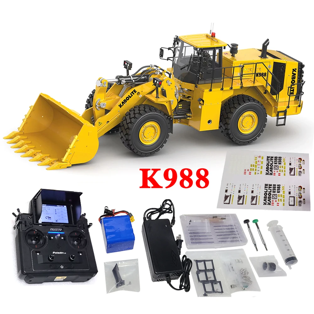 

KABOLITE K988 1/14 RC Hydraulic Loader Upgraded Version with Light and Sound System Remote Control Loader Model Boy Toy