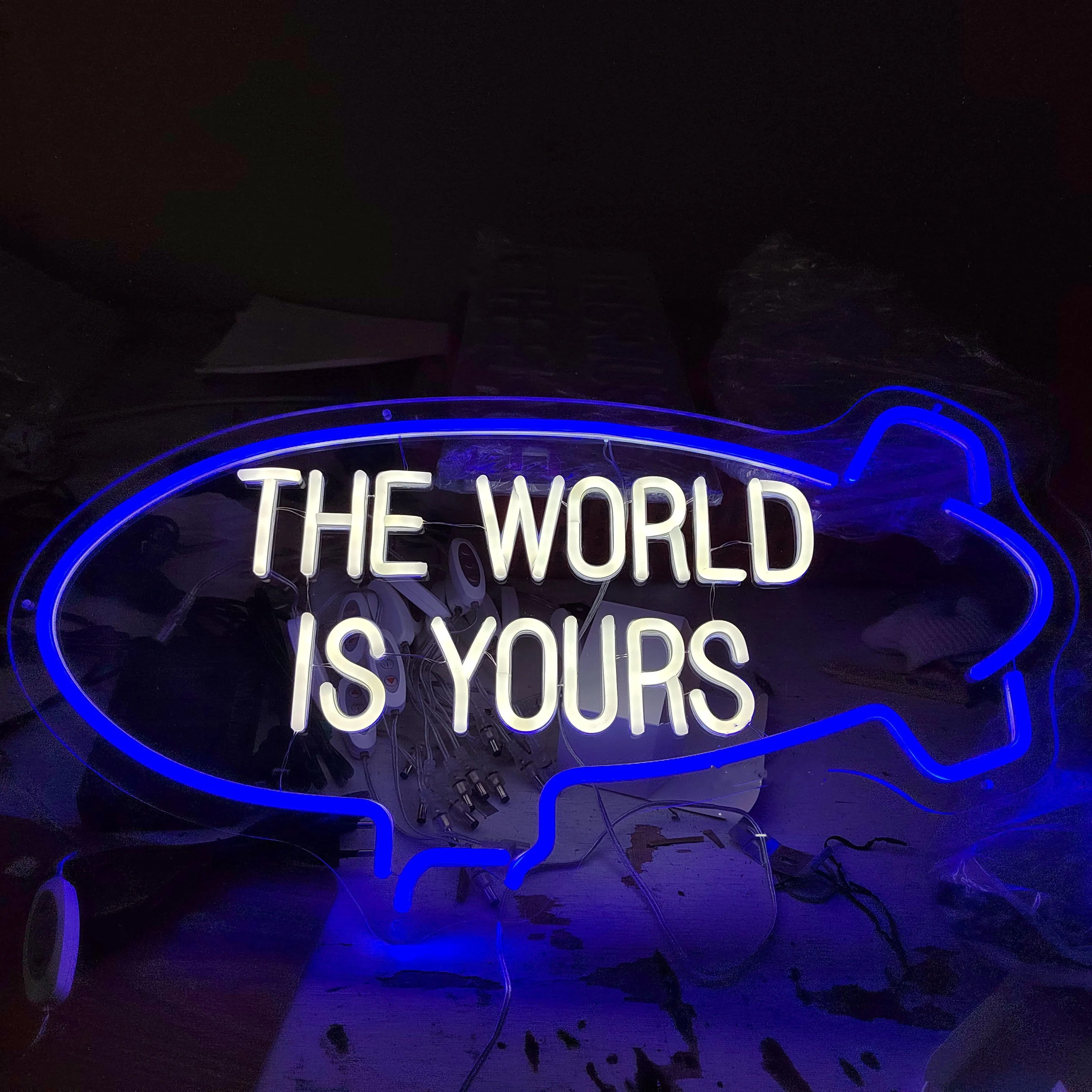 

The World is Your Blimp Room For Room спальня Подростковая Детская комната Декор детские подарки неоновые светильники настенное искусство
