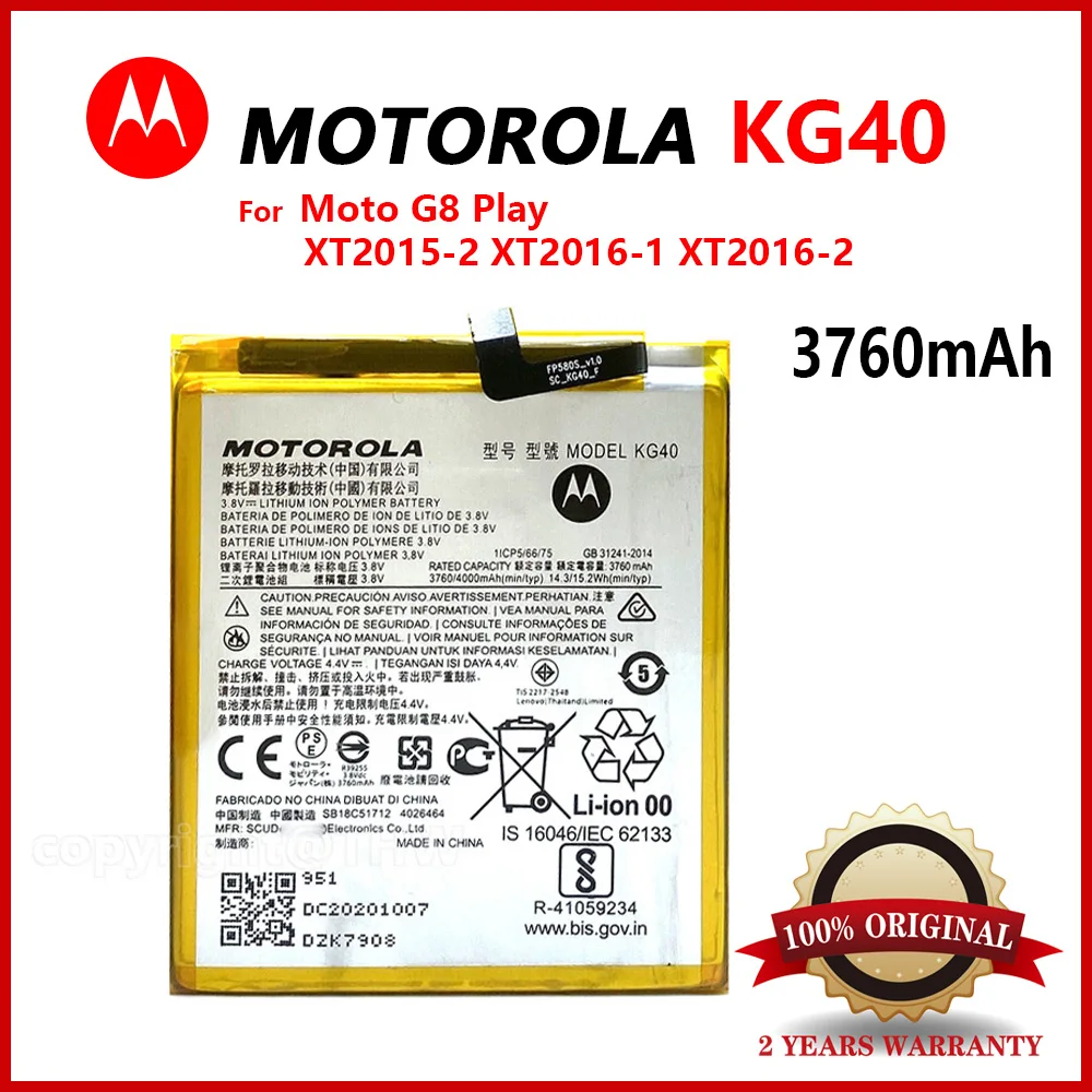 

Original KG40 Battery Motorola Moto G8 Play Moto One Macro, One Macro Dual SIM, XT2015-2, XT2016-1 XT2016-2 Smart Phone Batteria