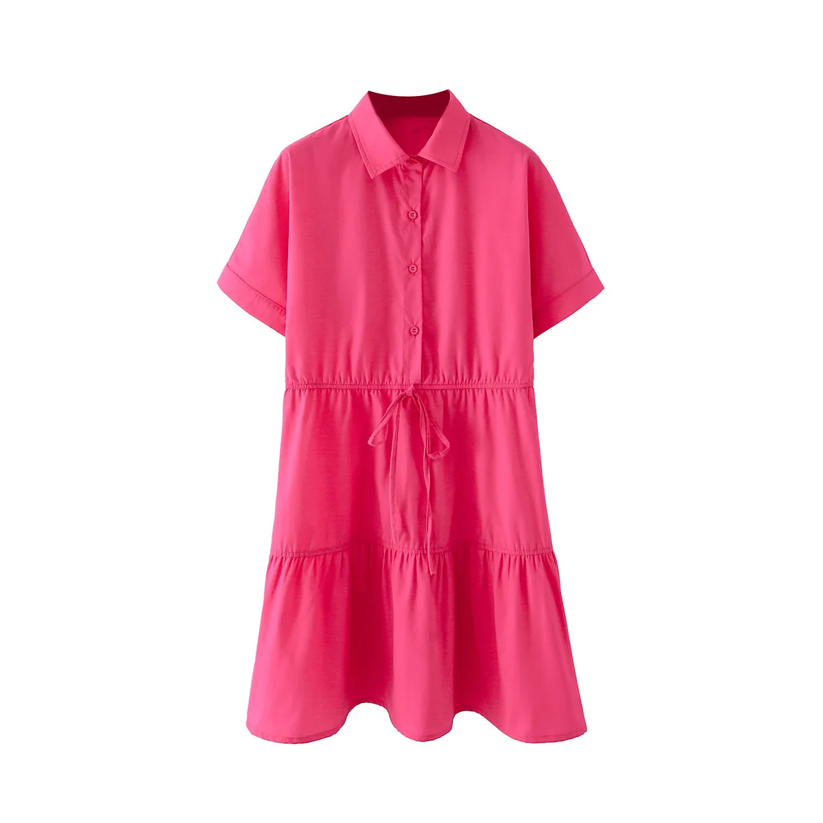 

2022 summer new loose and slim fashion shirt style short sleeved dress women's skirt