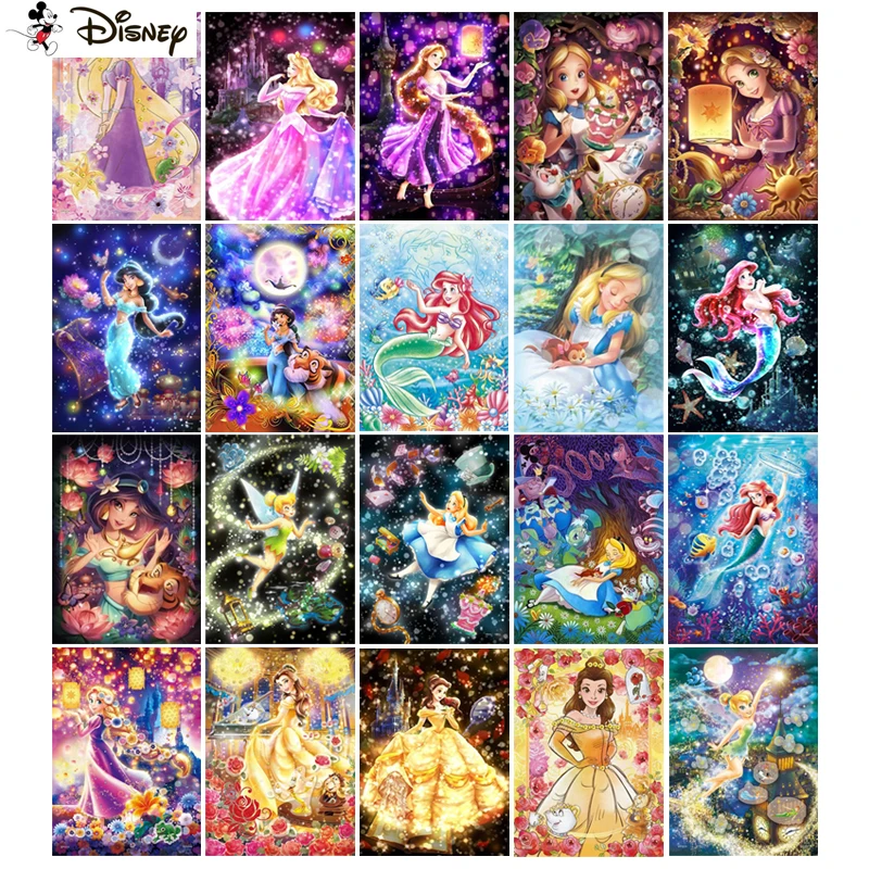 

Алмазная вышивка «мультяшная принцесса», алмазная 5D Вышивка «сделай сам», полноразмерная/квадратная, вышивка крестиком, украшение для дома