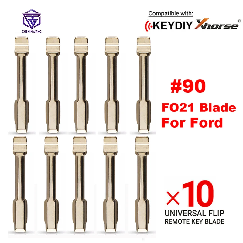 

10pcs NO.90 Car Remote Uncut Key Blade FO21 For Ford for Focus for Mondeo for Jaguar XJ8 KD VVDI Flip Remote Key Replacement