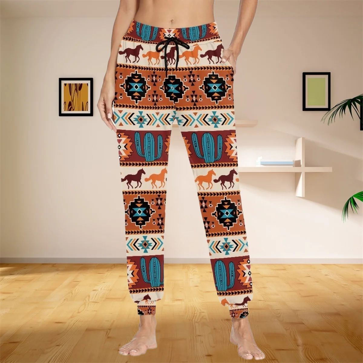 

Personality Tribe Print Women Casual Pant Clothing Cozy Durable Trousers Jogging Sweatpants Unisex High Waist Streetwear Pants