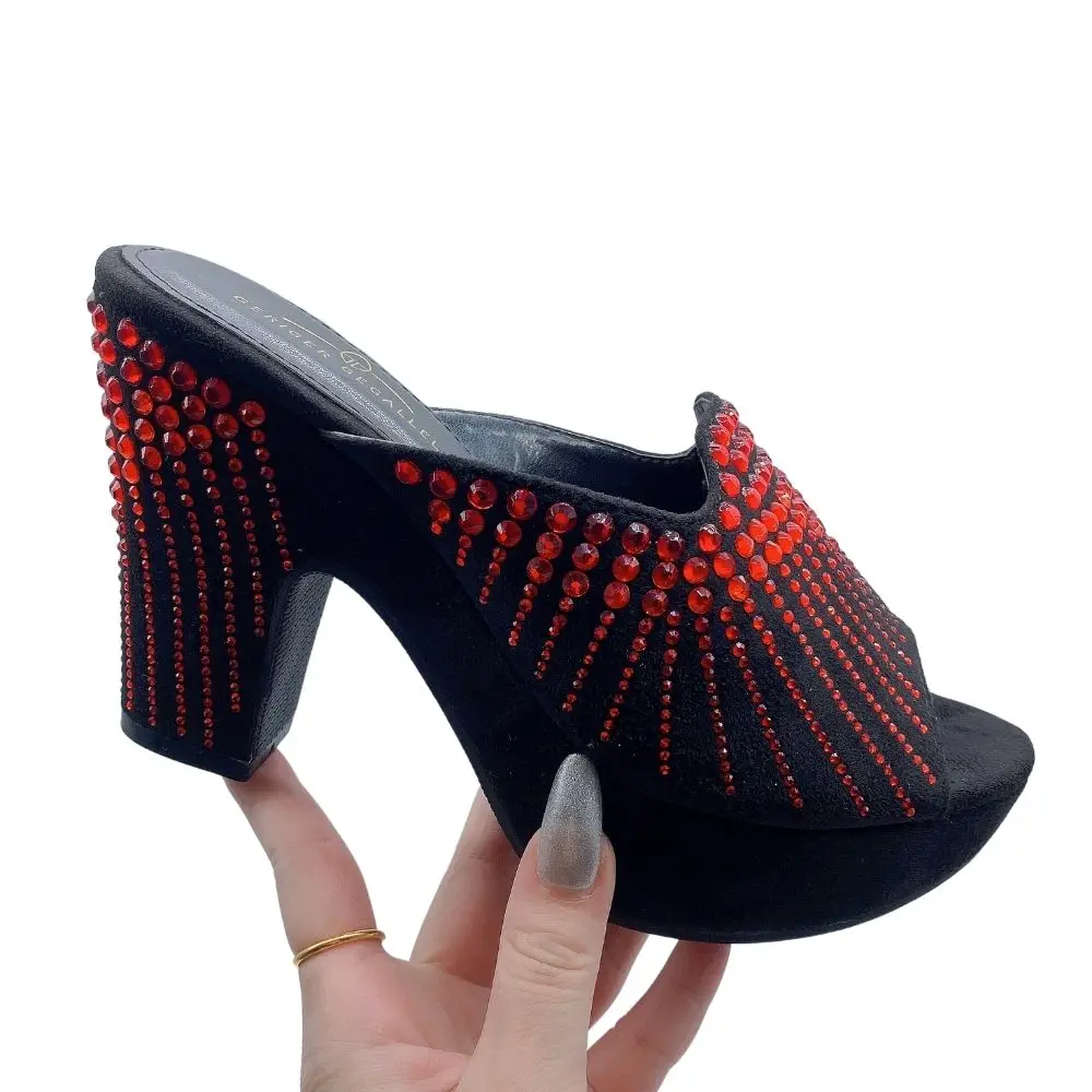 

Red Designer Sandals Women 2022 Slip on Fashion Parti Shoe Comfy Footwear Summer NEW Arrivals Top Brand High Heels Chunky Sandal