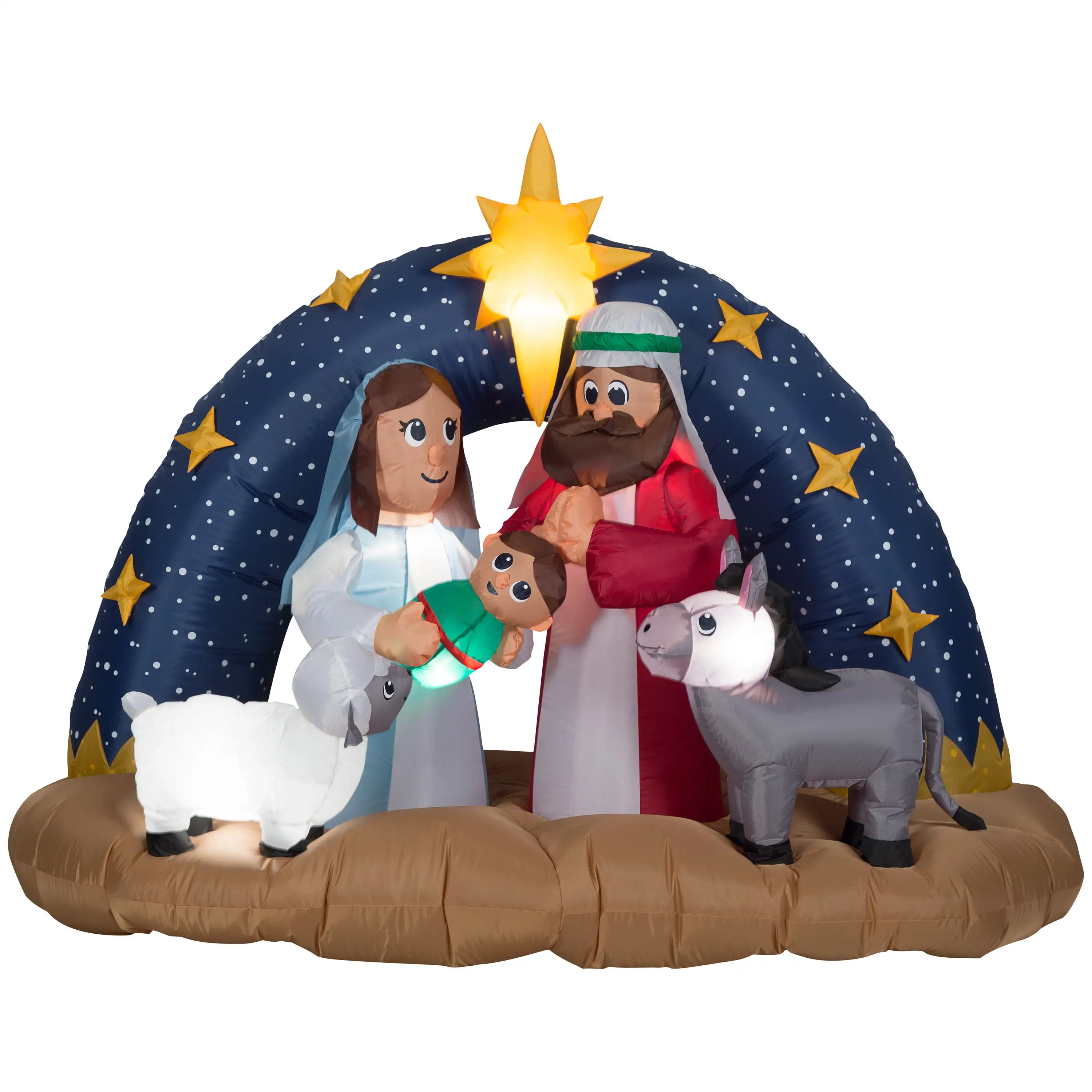

Christmas Airblown Snowy Night Nativity Yard Inflatable, 59.84"