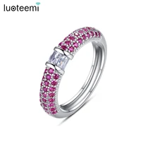 luoteemi elegant bohemia style womenmen ring aesthetic rainbow cubic zircon fashion statement jewelry for man bijoux femme luxe