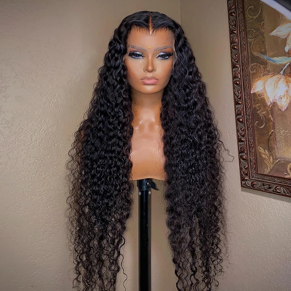 LEVITA Deep Wave Human Hair Wigs Brazilian Deep Wave Frontal wig Middle Part Wig With Baby Hair Deep Curly Salon Wig