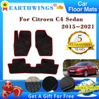 car floor mats for citroen c4 sedan 20152021 2019 rugs panel footpads anti slip carpet cover cape foot pads sticker accessories