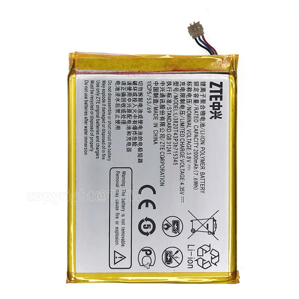 Новый аккумулятор Li3820T43P3h715345 для ZTE Grand S Flex MF910 MF910S MF910L MF920 MF920S MF920W MEGAFON MR150-2-5 MTC 835F 2800