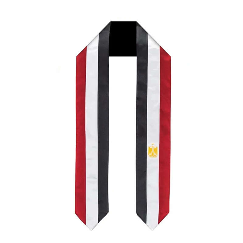 

Morning Egypt national flag graduation stole Egypt national flag custom logo graduation sash bachelor gown accessory