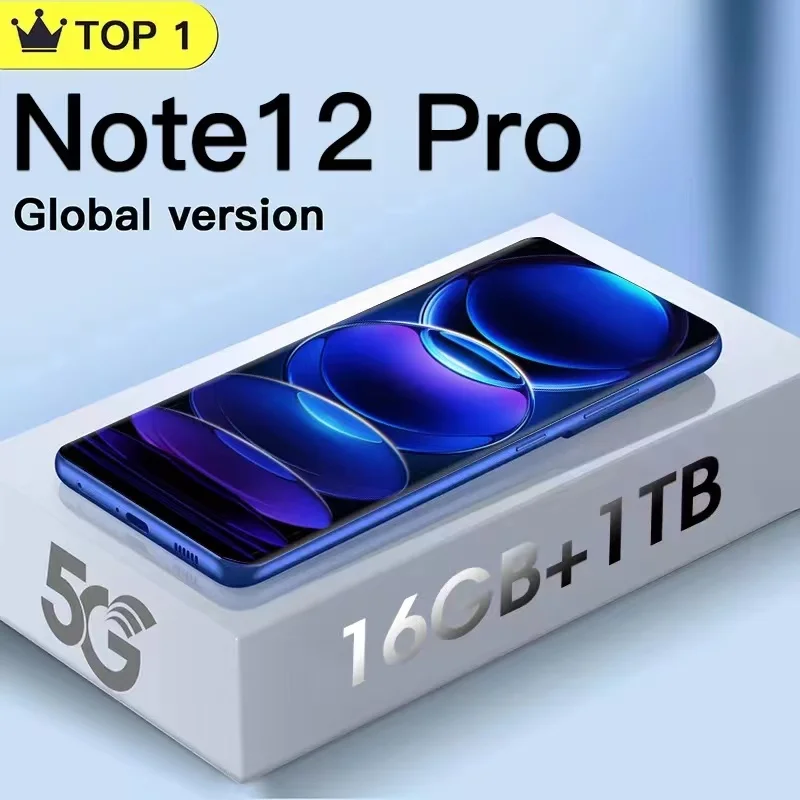 

Global Version Note12 Pro Smartphone 16GB 512GB CellPhones 6800mAh 24MP+48MP Camera 5G Celular Network Unlocked Mobile Phones