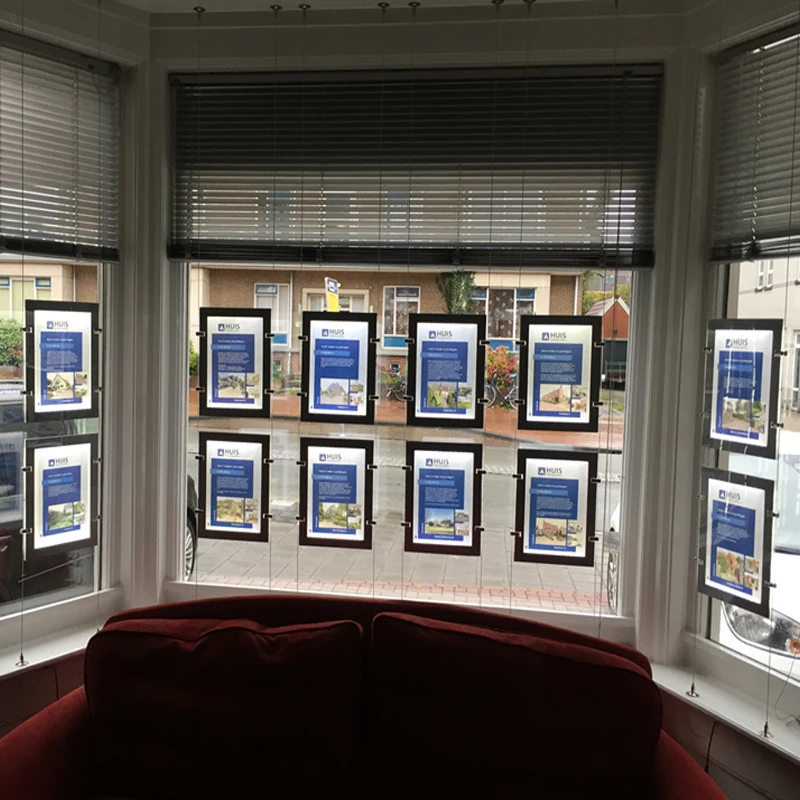 Подвесные кабельные световые короба формата А4/А3 подвесные оконные дисплеи с