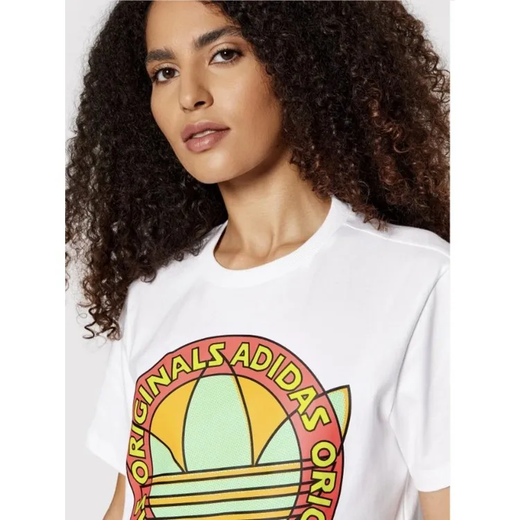 Женская белая футболка Adidas Originals