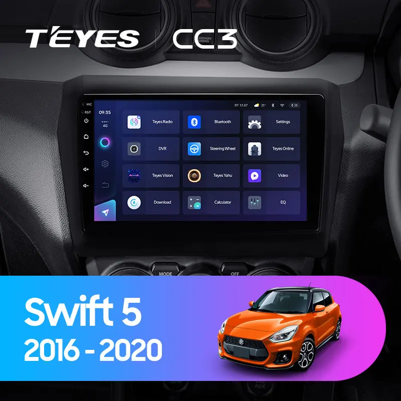 TEYES CC3 Штатная магнитола For Сузуки Свифт 5 Suzuki Swift 2016 - 2020 до 8-ЯДЕР 6 + 128ГБ 27EQ DSP
