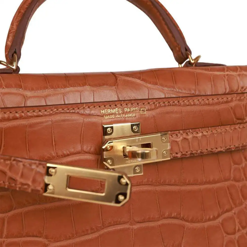 Hermès Kelly Sellier 20 см Маттовый Аллигатор Золотое оборудование