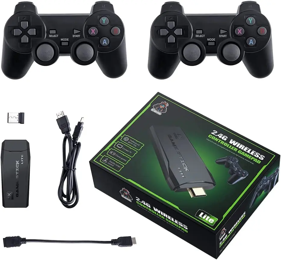 

CONSOLE GAME STICK MINI RETRO 4K 10000+ JOGOS 2 CONTROLES SEM FIO PS1/ARCADE/SEGA/SNES/NINTENDO