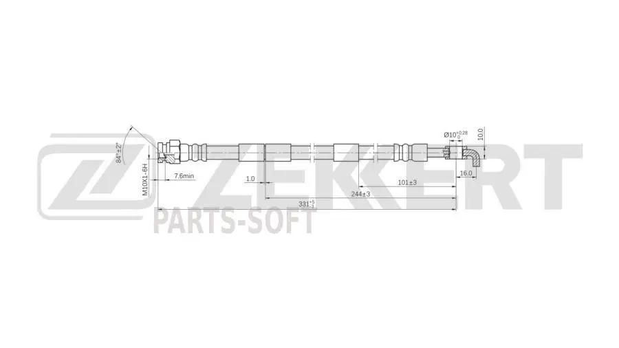 ZEKKERT BS-9039 Шланг тормозной задний Mazda 6 I II 07-