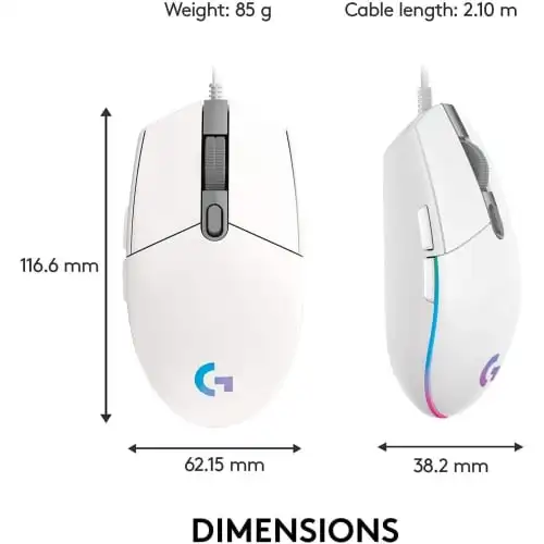 Высокоскоростная проводная мышь Logitech Gaming Mouse G102 LIGHTSYNC RGB с несколькими