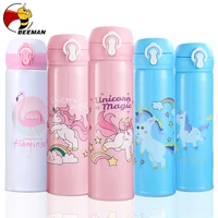 500350ml unicorn water bottle for girls stainless steel thermos cup drinkware school water bottle for kids leakproof cups