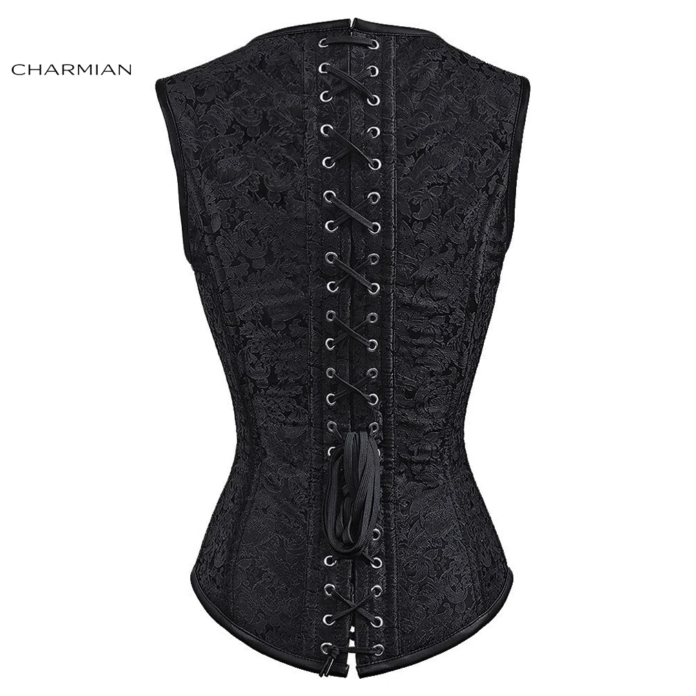 Charmian Черный Готический Корсет