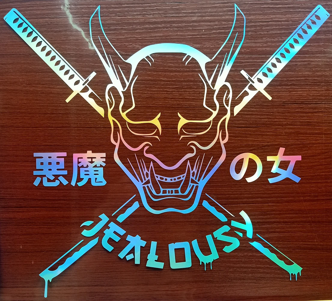 JDM Японская девочка дьявола, автомобильная наклейка, виниловые аксессуары для тюнинга автомобиля, водонепроницаемая наклейка, съемный тип пасты 55 см * 49 см JDM Японская девочка дьявола, автомобильная наклейка, виниловые аксессуары для тюнинга автомобиля, водонепроницаемая наклейка, съемный тип пасты 55 см * 49 см