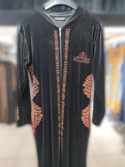 Африканский Дубай, Пакистан, хиджаб, бархатная абайя, с карманами, длина платья 140 см X ширина 57 см