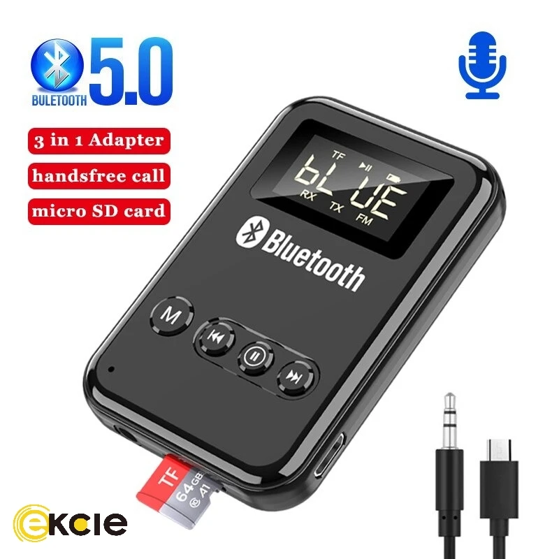 

9 IN 1 bluetooth 5.0 Audio Transmitter Receiver Stereo Music Wireless Adapter 3.5mm AUX Jack FM Transmitter for Car TV MP3 PC