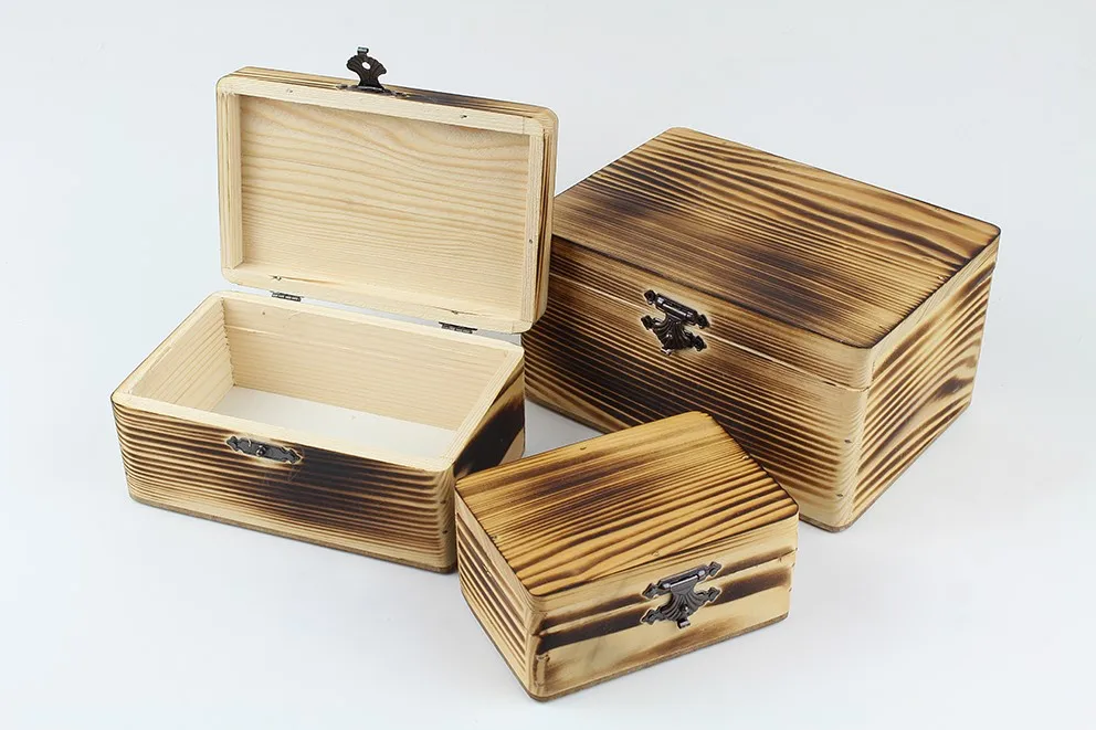 3 Sizes Pine Wooden Box - Hand Made