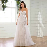 plus size sweetheart wedding dress 2022 for women lace embroidery bridal gowns tulle sweep train bride dresses vestidos de novia