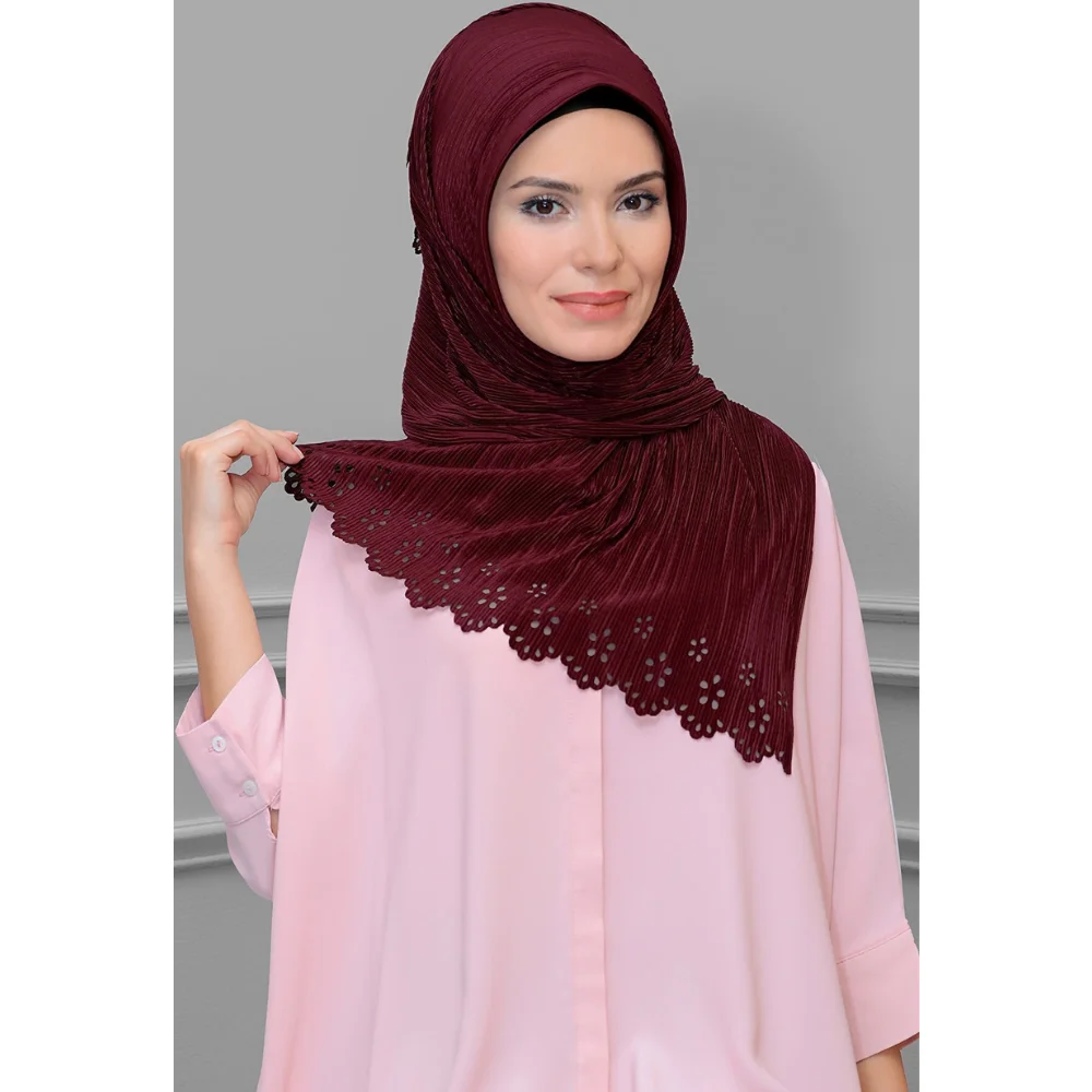 Practical Hijab Scarf Piliseli Fukuro Fabric Flower Pattern Laser Cut Shawl Muslim Sets Abaya Islamic Muslim Women 'S Clothing 2022