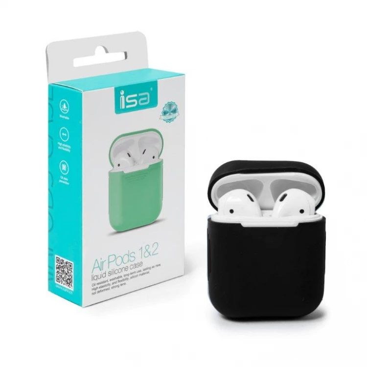 Case AirPods Silicon case 1/2 Isa Black | Protective Sleeve