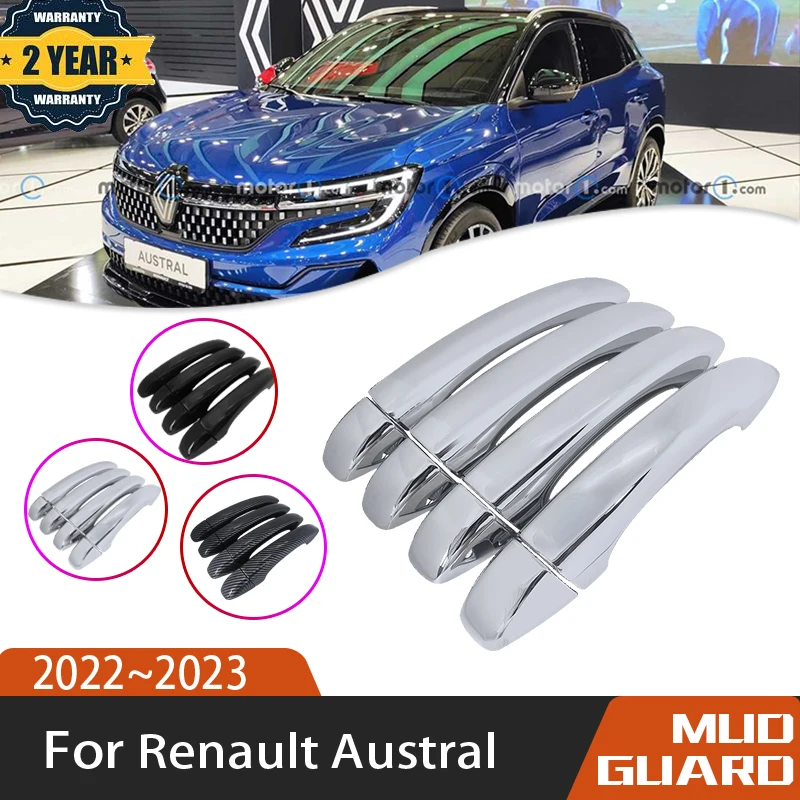 

Car Luxurious Chrome Exterior Door Handle Cover For Renault Austral 2022~2023 Anti-scratch Door-Handle-Cover ABS Car Accessories