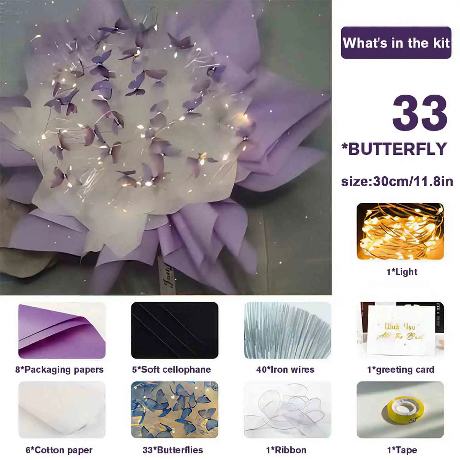 Создавайте букеты из бабочек с помощью набора Blue Fairy DIY 33 предметов