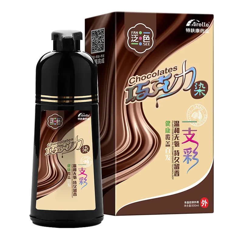 Шампунь для окрашивания волос Мгновенный шампунь черных делает седые и белые